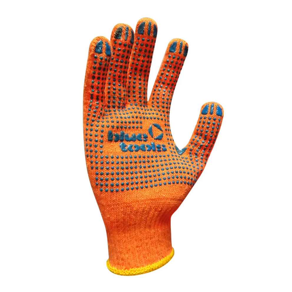 Рукавиці з ПВХ вкрапленням трикотажні універсальні Econom оранжеві, BLUETOOLS (220-1232)